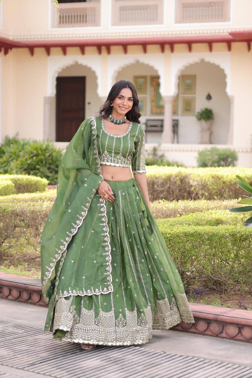 KA 5056 Crush Green Lehenga choli wholesale suppliers in Pune